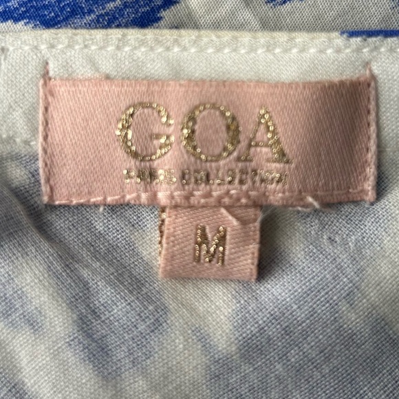 GOA Paris Blue and White Ikat Print  Maxi Dress Cotton Excellent Size M - Picture 7 of 10